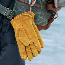 Savage bushcraft outdoor camping double-layer cowhide gloves high temperature resistant cut-proof anti-scalding wear-resistant heat insulation gloves