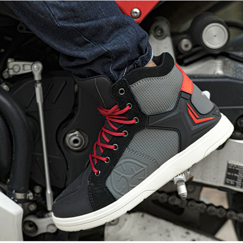 Season Four Seasons Locomotive Riding Shoes Men's Summer Waterproof And Breathable Anti-Fall Locomotive Racing Casual Shoes Boots Warm