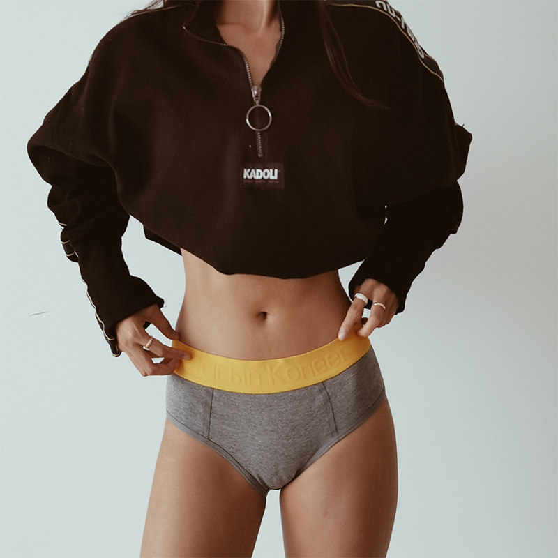 Xian San European and American underwear female students wide-brimmed ins sexy sports fitness cotton ladies underwear briefs