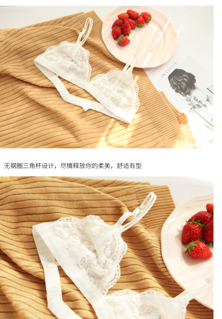 Áo ngực siêu mỏng không có vòng thép cô gái hình tam giác ren đỏ ngực nhỏ gợi cảm thắt lưng mỏng năm nay đồ lót nữ áo đệm mỏng