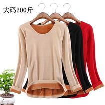 Large round collar warm lingerie woman plus suede thickened blouses big code fat MM200 catty undershirt plastic body and autumn clothes