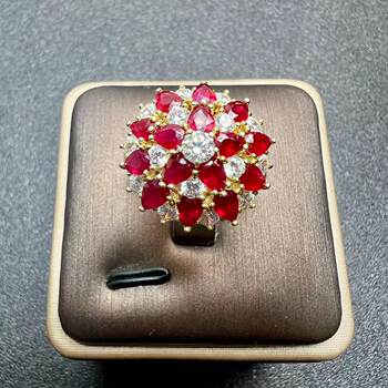 Natural unburned pigeon blood red ruby ring 3×4 925 silver precision inlaid natural colored gemstone fashion jewelry