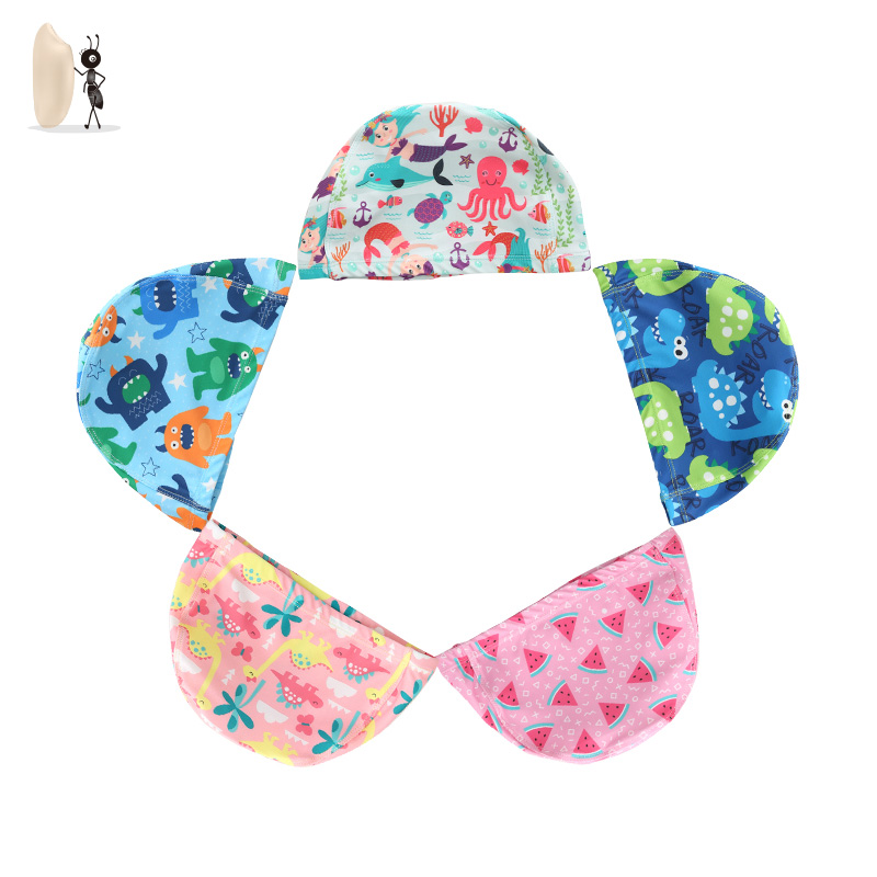 Children's bathing caps Children's boys girls Korea ins cute day series girls baby swimming flawless birds not let-headed