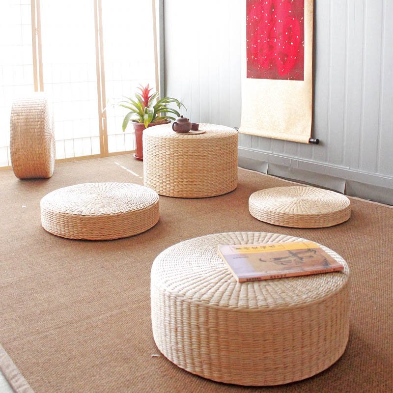 Tatami futon thick cushion on the ground Japanese meditation meditation mat pier kneeling buddha mat home grass tea table stool