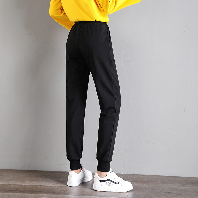 Cô gái quần sweatpants mùa thu 2019 mùa xuân và mùa thu mô hình trong không khí của cậu bé lớn thường lỏng lẻo mặc cơ thể ylean xà cạp nhỏ