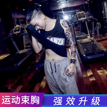 Shu shu les drawstring chest long section outside wearing t loose vest bandage female handsome t handsome underwear fat fitness clothes tie chest shrink chest