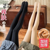 Autumn and winter thickened velvet leggings for women with bare legs flesh-colored pantyhose supernatural slimming all-in-one foot warmer artifact