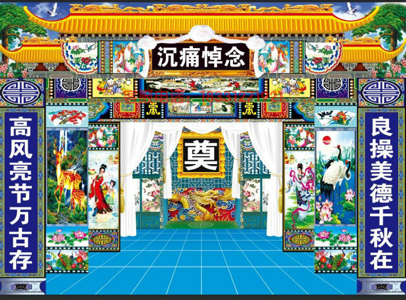 Funeral funeral funeral photo white funeral funeral funeral painting mourning hall layout painting mourning hall cloth water washing cloth HD color