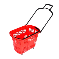 Thickened Supermarket Shopping Basket Tie Bar with wheels Step up Carry-plastic Basket Mall shopping basket KTV Tied basket