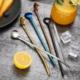 Креативная трубочка из нержавеющей стали, коктейльная щеточка, палочка для смешивания, нержавеющая сталь AISI 304