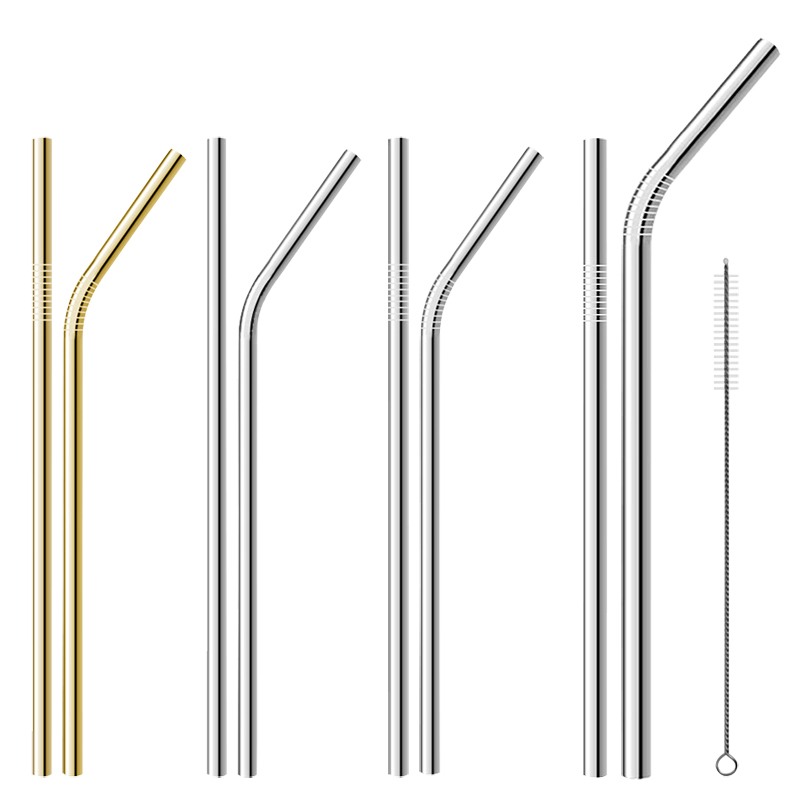 304 Stainless Steel Straws Cocktails Coffee Stir Stick Drink Juice Bottle Straw Brushed Hairbrush Creative Wine