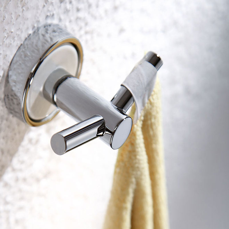 Kali 12147T-CP bathroom accessories double clothes hook hardware pendant Fashion simple perforated bathroom net red