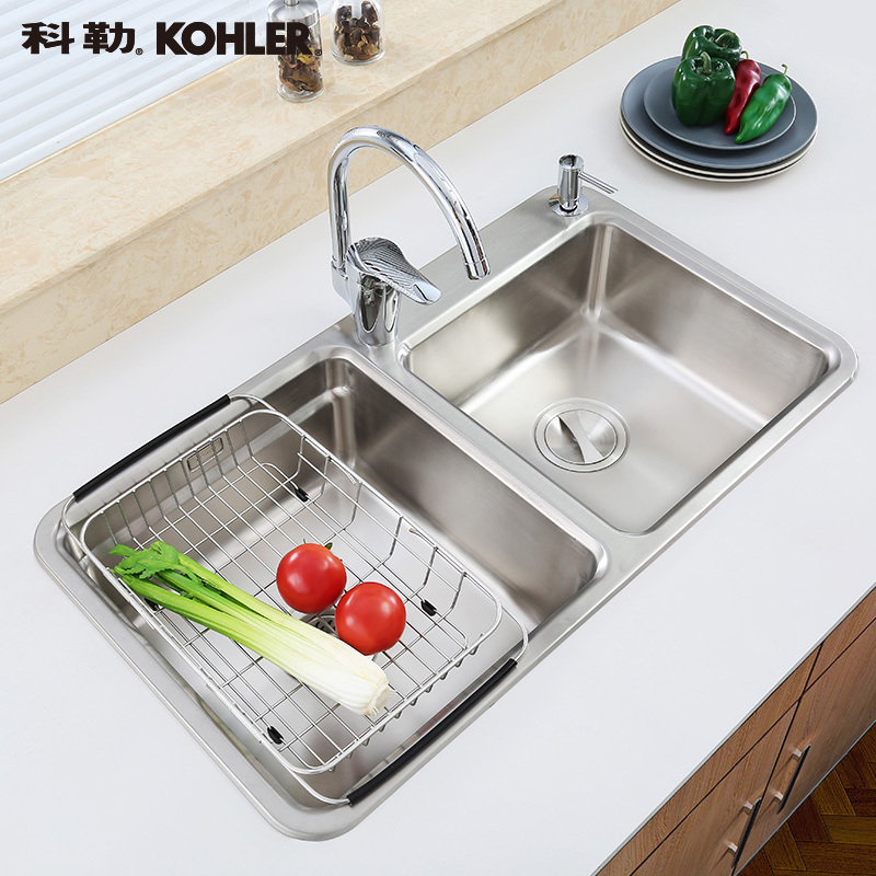 Koehler Sink Double Sink 98683T-2FD-NA Kitchen Wash Basin Double Sink 304 Stainless Steel Sink Wash Vegetable Pool