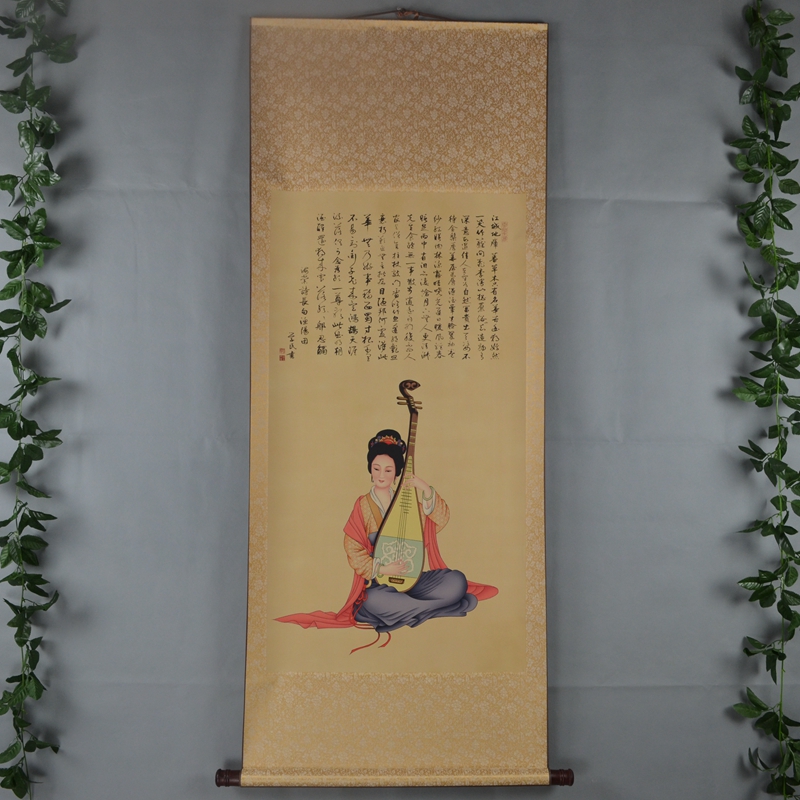 Ke Luo edition High imitation silk painting Antique calligraphy and painting Silk cloth painting Xuemin 