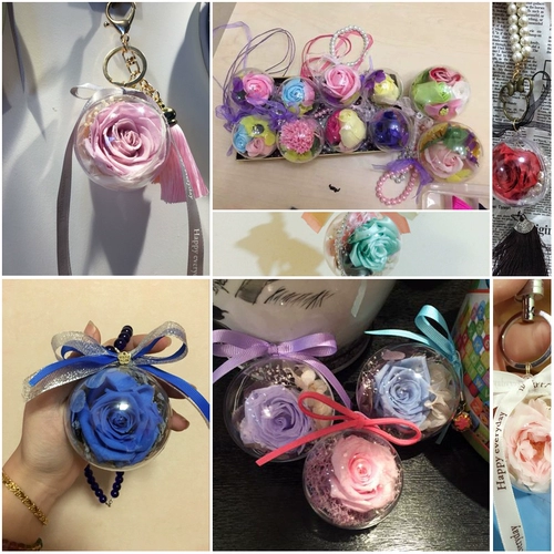 DIY бессмертный цветочный шар автомобильный подвесной брелок акриловый прозрачный пластиковый шар ручной работы полый полый шар