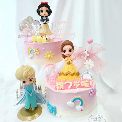 Little girl birthday party net Red Princess ornaments model doll children Girl birthday cake decoration decoration
