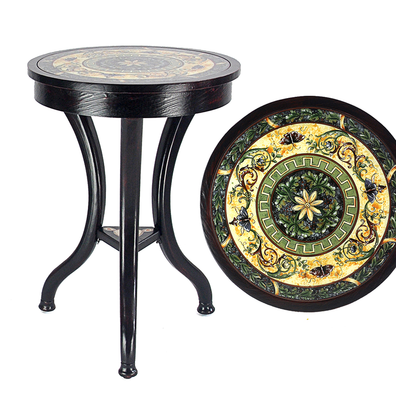 European-style stained glass side a few American-style small round table living room sofa corner a few mini small coffee table round side table