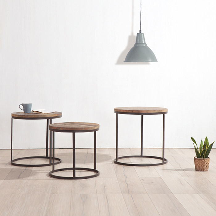 Creative side table wrought iron sofa round table corner table telephone coffee table set table living room wooden table coffee table mini bedside table