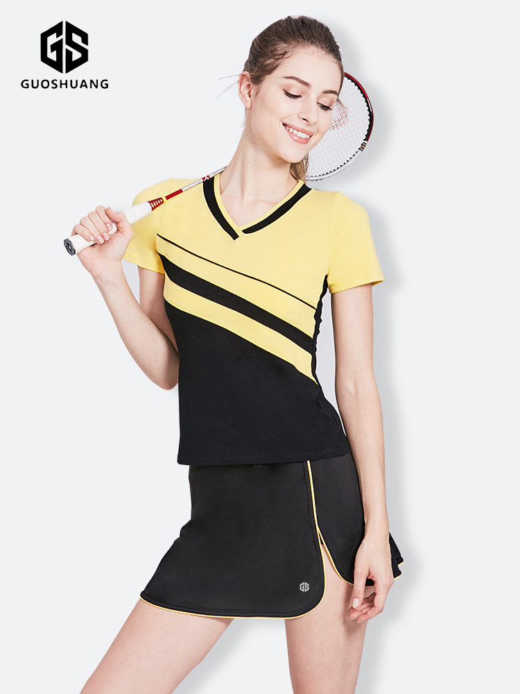 2021 new badminton suit women playing badminton sports suit jersey tennis suit short-sleeved short-sleeved short-sleeved short-sleeved quick-drying clothes