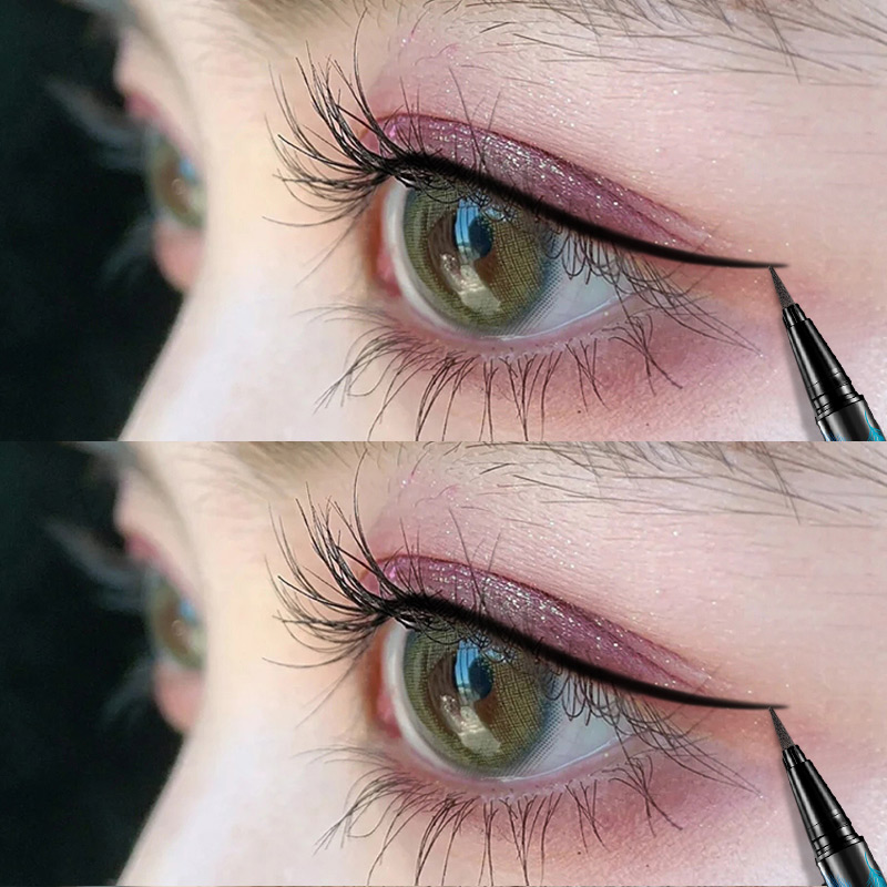 Kazilan thick black dazzling eyeliner smooth and not dizzy eyeliner long-lasting waterproof and sweat-proof beginners