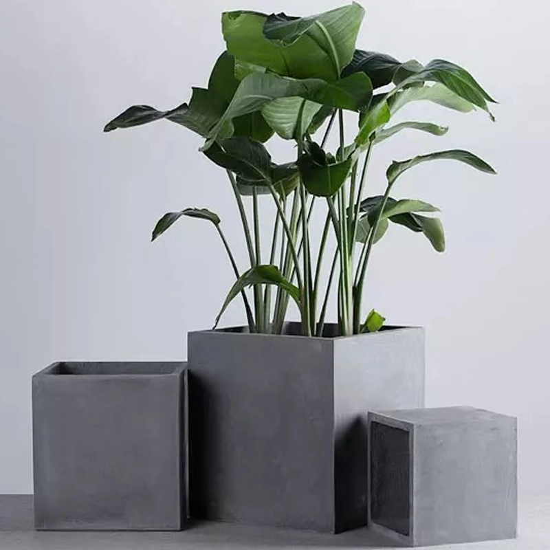 Square Cement Basin Individuality Modern Minimalist Style Round Cement Basin Villa Courtyard Garden Forest Landscape Bonsai