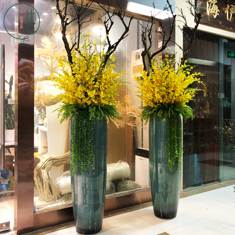 Large room inside and outside floor withered branches Dance Lanflower Art Hotel lobby Soft decoration Branches Gangway Genguan Floral