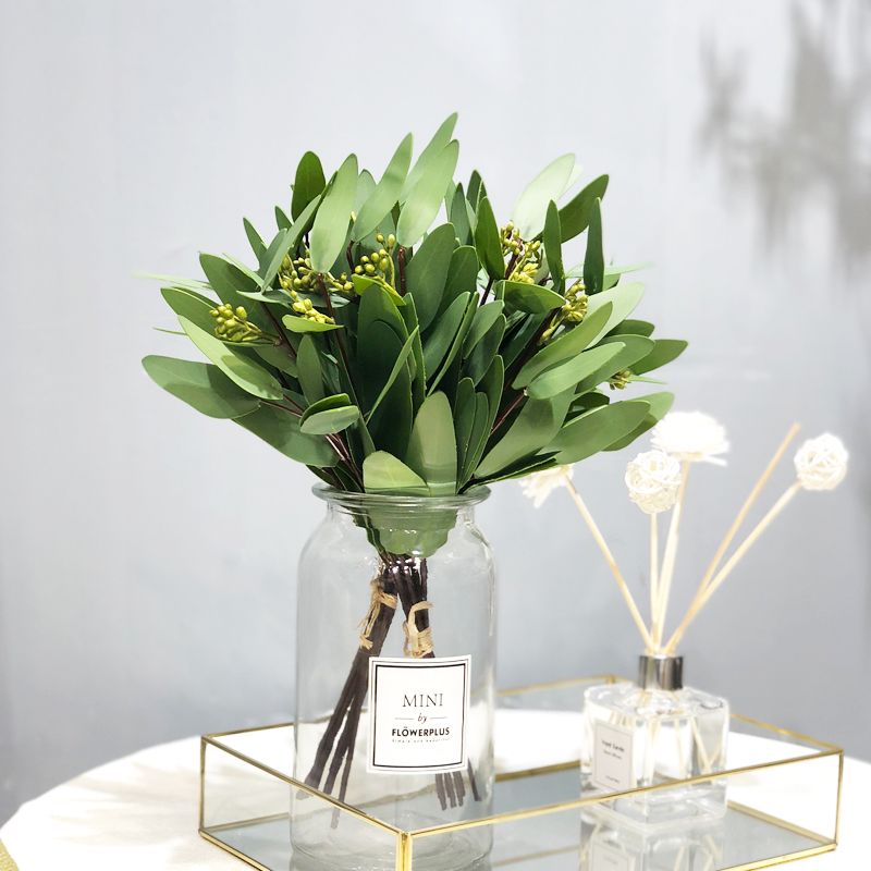 Simulation of the beam eucalyptus Eugali leaf money leaf Nordic ins home green emulated plant basin off silk cloth