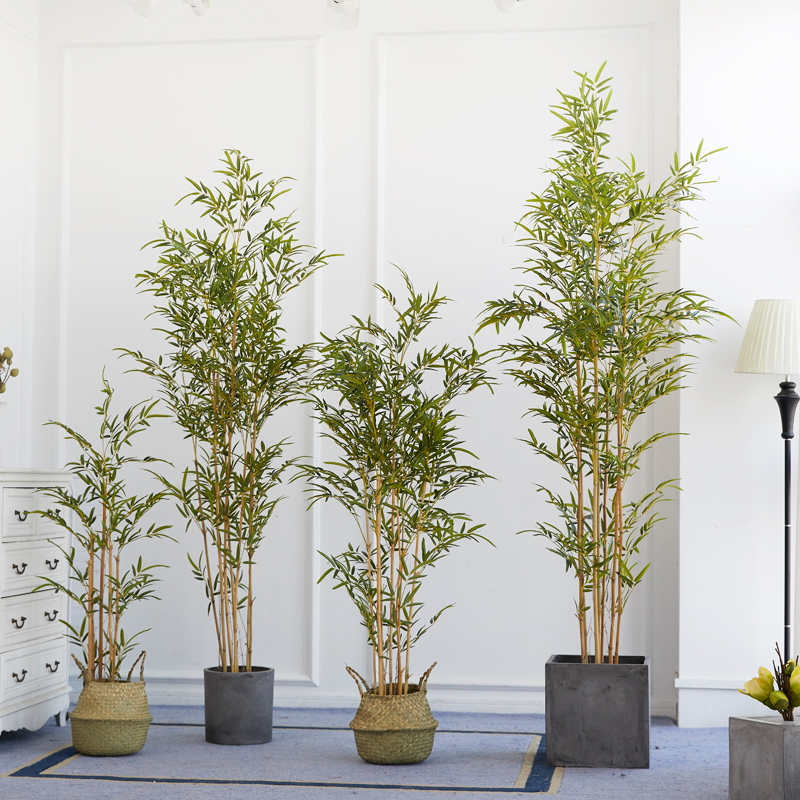 Emulated bamboo leaf tree-like board room Chinese style Zen Purple Bamboo Floor Potted Garden Forest Landscape Bonsai Decoration Indoor Bamboo