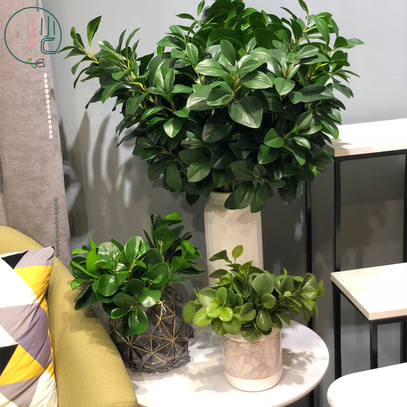 Single-branched bean flap leafy green plant simulation Haitang leaf bean petals feel PU green leaf plant wall matched with flower arrangement material DIY