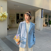 Original Rice City ice and snow Joker corduroy limited snowflake logo blazer womens 2021 Autumn New