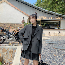 Cloth sauce original night design sense can salt sweet double-sided vest two-piece suit jacket womens autumn New