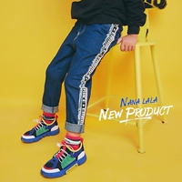 Zhongda Tongtong Boys 2018 Quần mùa thu mới Tide Quần nam Hàn Quốc Quần jeans giản dị 755 quần jean lưng thun cho bé