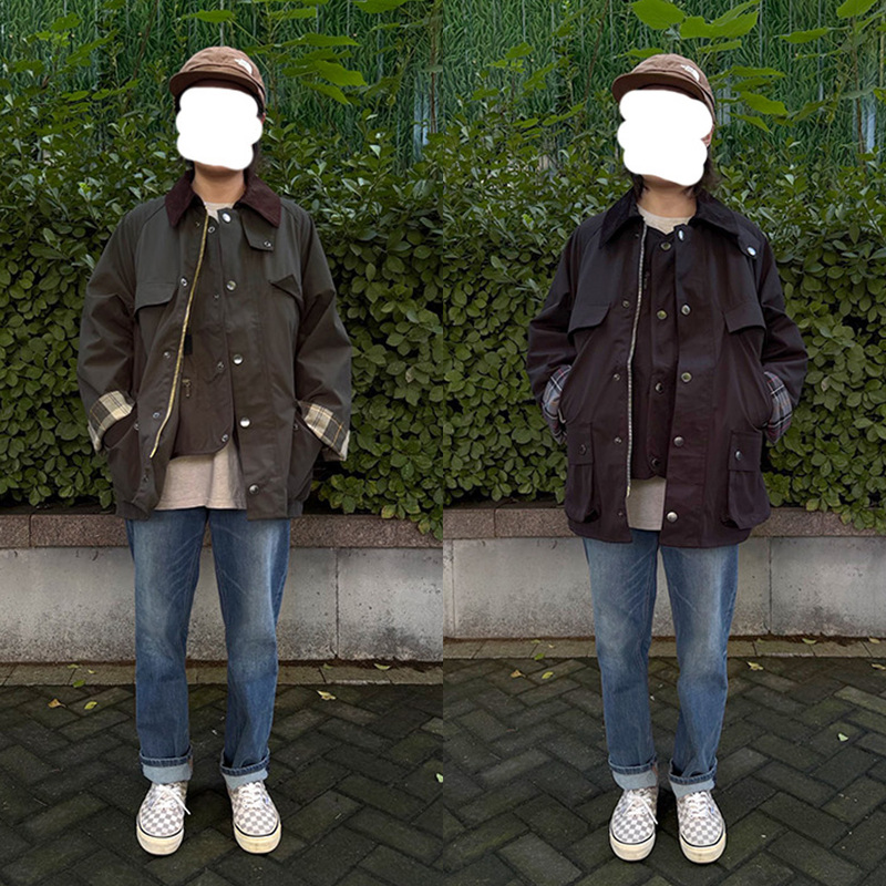Heavy-Duty Wax-Free Version of the Chicken-Niu-Sanfang Collaboration, Lightly Waterproof, Faux Two-Piece Hunting Jacket, Windbreaker, Unisex Heavy-Duty Wax-Free Version of the Chicken-Niu-Sanfang Collaboration, Lightly Waterproof, Faux Two-Piece Hunting Jacket, Windbreaker, Unisex
