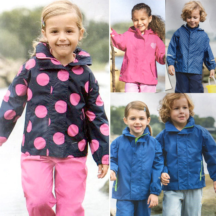 Foreign trade children raincoat for boys and girls waterproof short raincoat for kindergarten baby waterproof clothes outdoor clothes