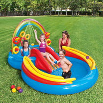 INTEX57453 eight slide rainbow thickened inflatable swimming pool home Ocean ball pool children paddling pool