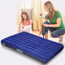  INTEX inflatable mattress Household double single outdoor portable lunch break bed Folding punch air bed Strip air cushion bed