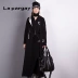 Lapargay Napajia mới của phụ nữ mùa đông đen dài áo khoác trench coat dệt kim cardigan giản dị áo khoác - Trench Coat Trench Coat