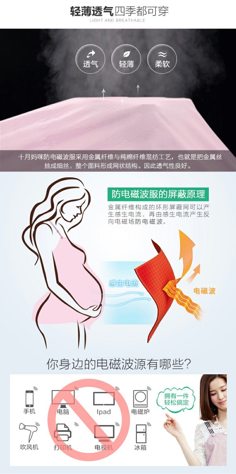 Tháng Mười Mẹ phù hợp với bức xạ bà bầu mặc bốn mùa thai phụ bảo vệ bức xạ áo ren nơ quần áo bảo vệ bà bầu khỏi bức xạ