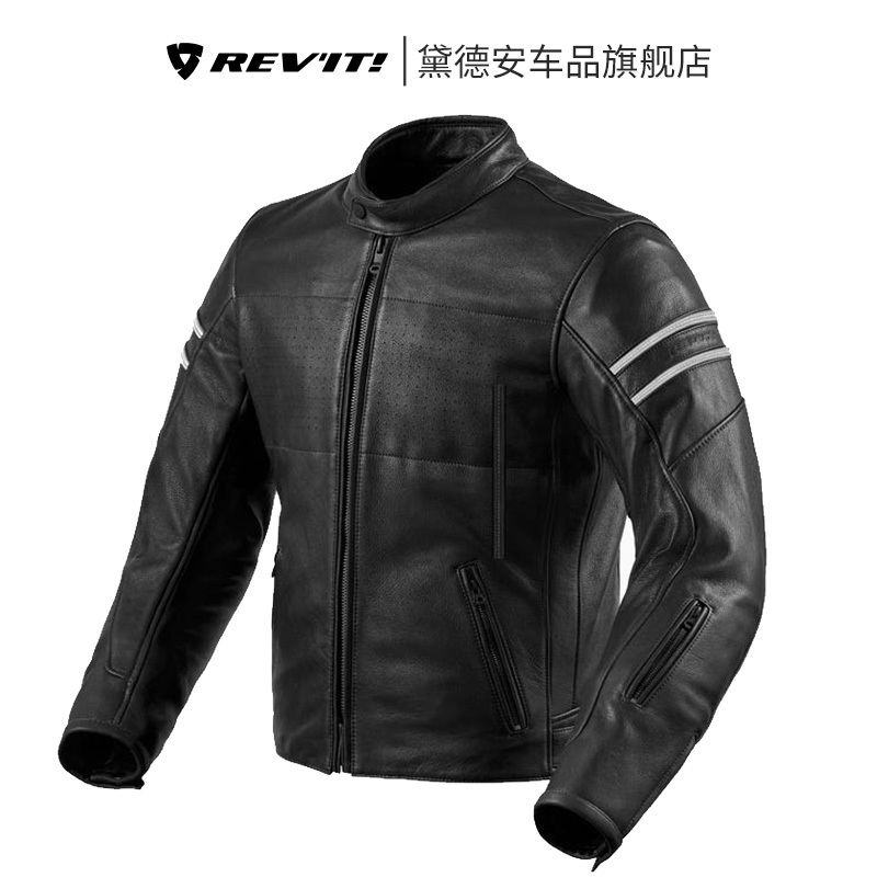 Revit Cross-Country Motorcycle Riding Jacket Men's Retro Leather Jacket All-Season Jacket Motorcycle Racing Winter Windproof and Warm