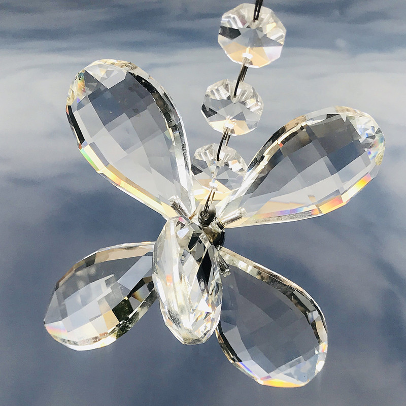 DIY Crystal Lamp Pipa Crystal Flower Bead Curtain Door Curtain Pendant Loose Bead Loquat Crystal Wedding Decoration Curtain Pendant