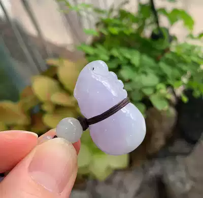 Yang Yujia Burma Natural A Cargo Emerald Violet Ice Glutinous Gourd Hanging Certified Pearl Flower Bing