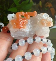 Yang Yujia natural yellow dragon jade pretty color good luck overlord Pixiu large pendant certificate maintenance new style popular