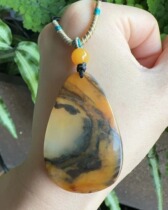 Yang Yujia Yunnan natural yellow dragon jade aquatic plants flower peace artistic conception landscape nothing incident card pendant certificate new product