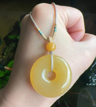 Yang Yujia Yunnan Natural Huanglong jade Ice Chicken Oil Yellow Sweet and Green Buckle Pendant Certificate New Products