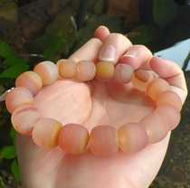 Yang Yujia Yunnan natural yellow dragon jade bean paste powder ice seed old type beads men and women frosted bracelet certificate new