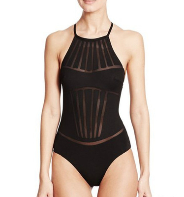 Liu Wen Same Swimsuit Europe and America Sexy Exposure Back Triangle Connected Swimsuit Temperature Wendy Wen Was Skin Woman Swimsuit