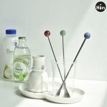 Creative stainless steel coffee stirring stick long handle cocktail milk tea stirring spoon household mixing stick milk powder stirring stick