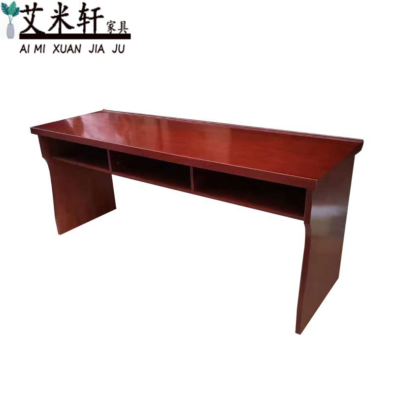 Conference Table Long Bar Table Meeting Room Training Table Solid Wood Strip Wood Leather Paint Bar Double Class Chairs Table Chairs Table Chairs Table