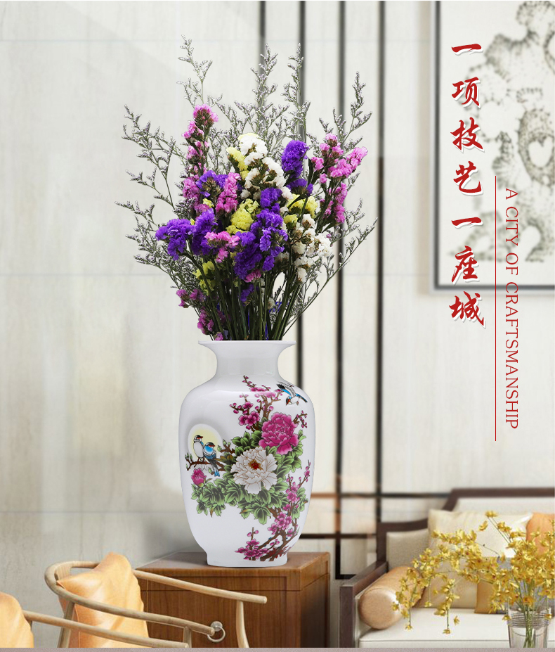 Jingdezhen ceramics dried flowers floret bottle furnishing articles household act the role ofing is tasted wine rich ancient frame decorative Chinese flower arranging living room