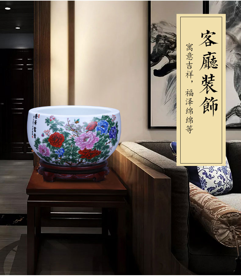 Jingdezhen ceramics aquarium tortoise cylinder feng shui plutus cornucopia of Chinese style home sitting room adornment is placed